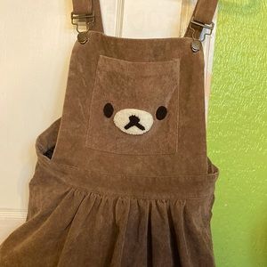 Rilakkuma Bear overall dress with detachable hood with beat ears